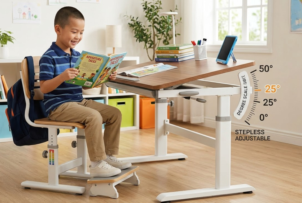 0°-50° Stepless Adjustable Kids' Desk 0°-50° Stepless Adjustable Kids' Desk