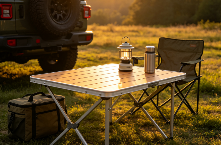 Weather-Resistant Car Folding Table for Camping