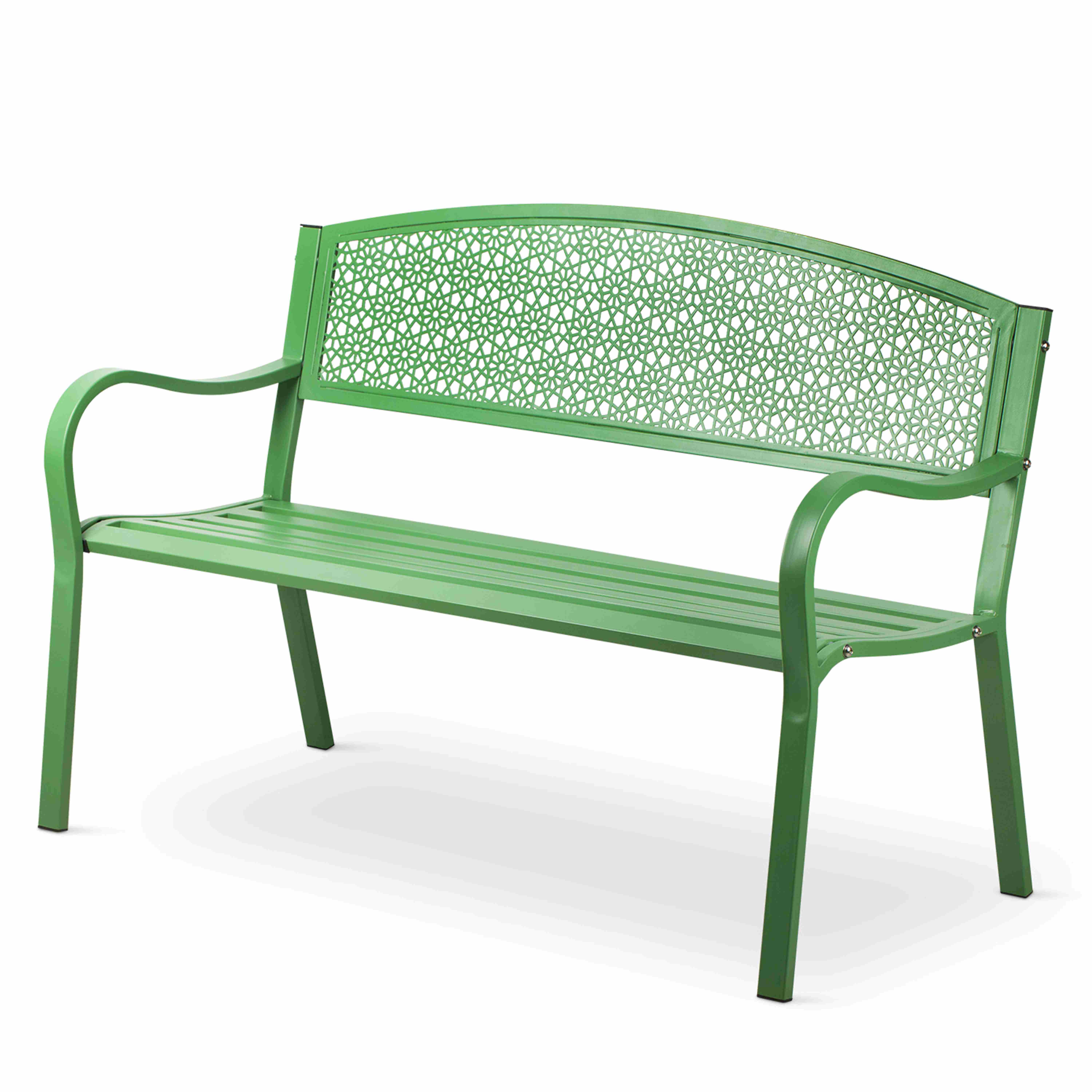 Outogether Steel Metal Bench for Outdoor Patio Park Yard Porch Entryway Garden