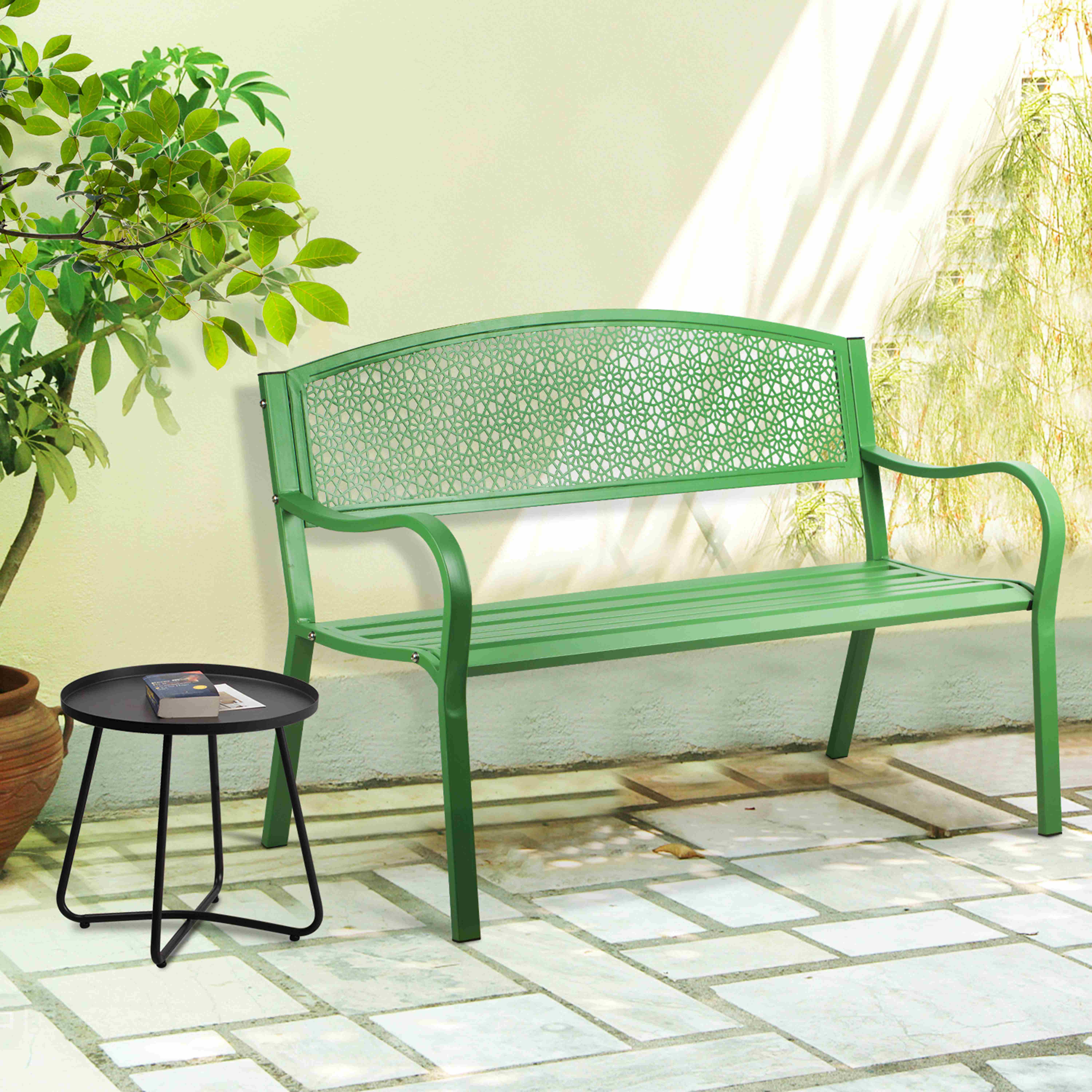 Outogether Steel Metal Bench for Outdoor Patio Park Yard Porch Entryway Garden Outogether Steel Metal Bench for Outdoor Patio Park Yard Porch Entryway Garden