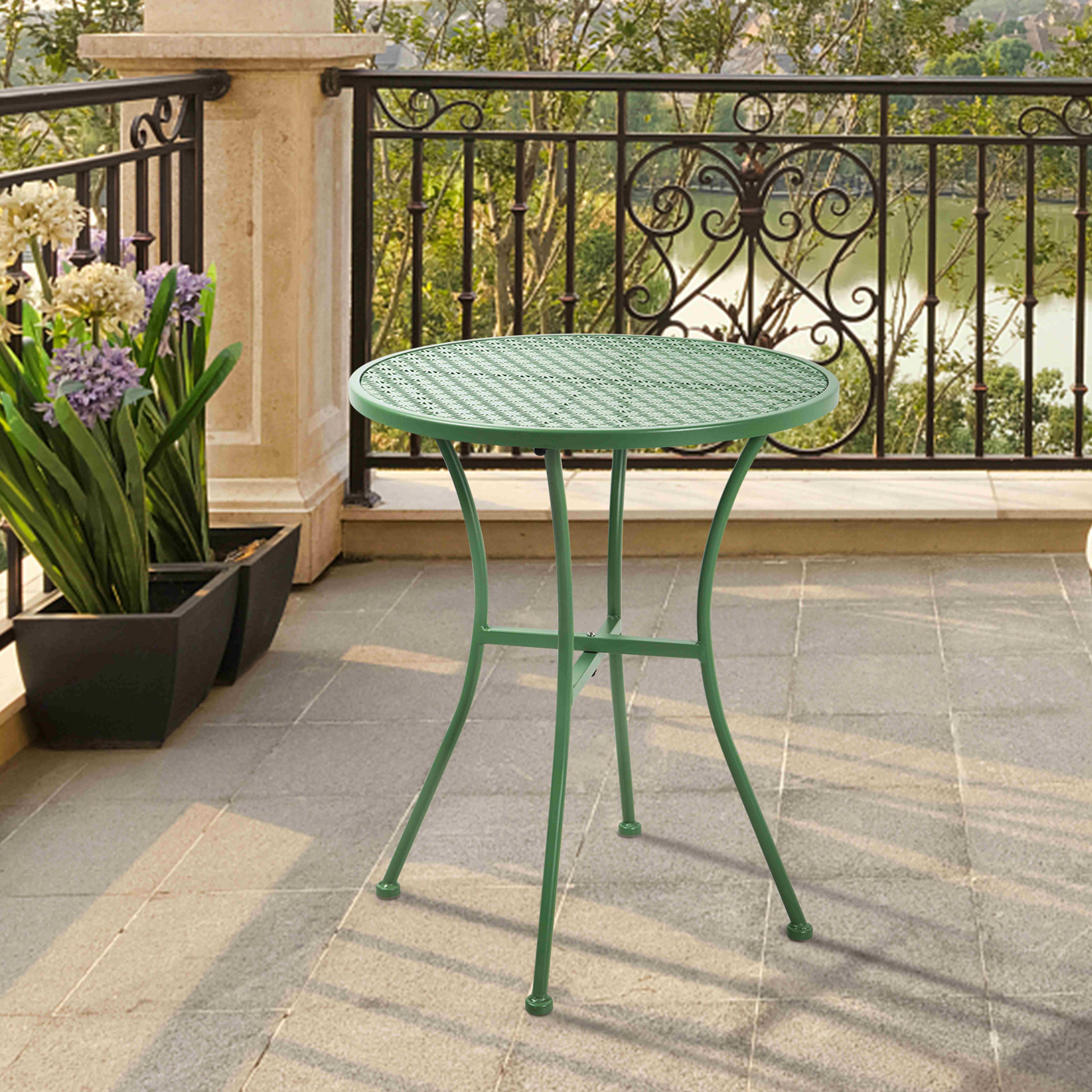 Steel Metal Round Table for Outdoor and Indoor, Patio, Back Yard, Balcony, Weather Risistant, Waterproof and Uv-Proof Steel Metal Round Table for Outdoor and Indoor, Patio, Back Yard, Balcony, Weather Risistant, Waterproof and Uv-Proof