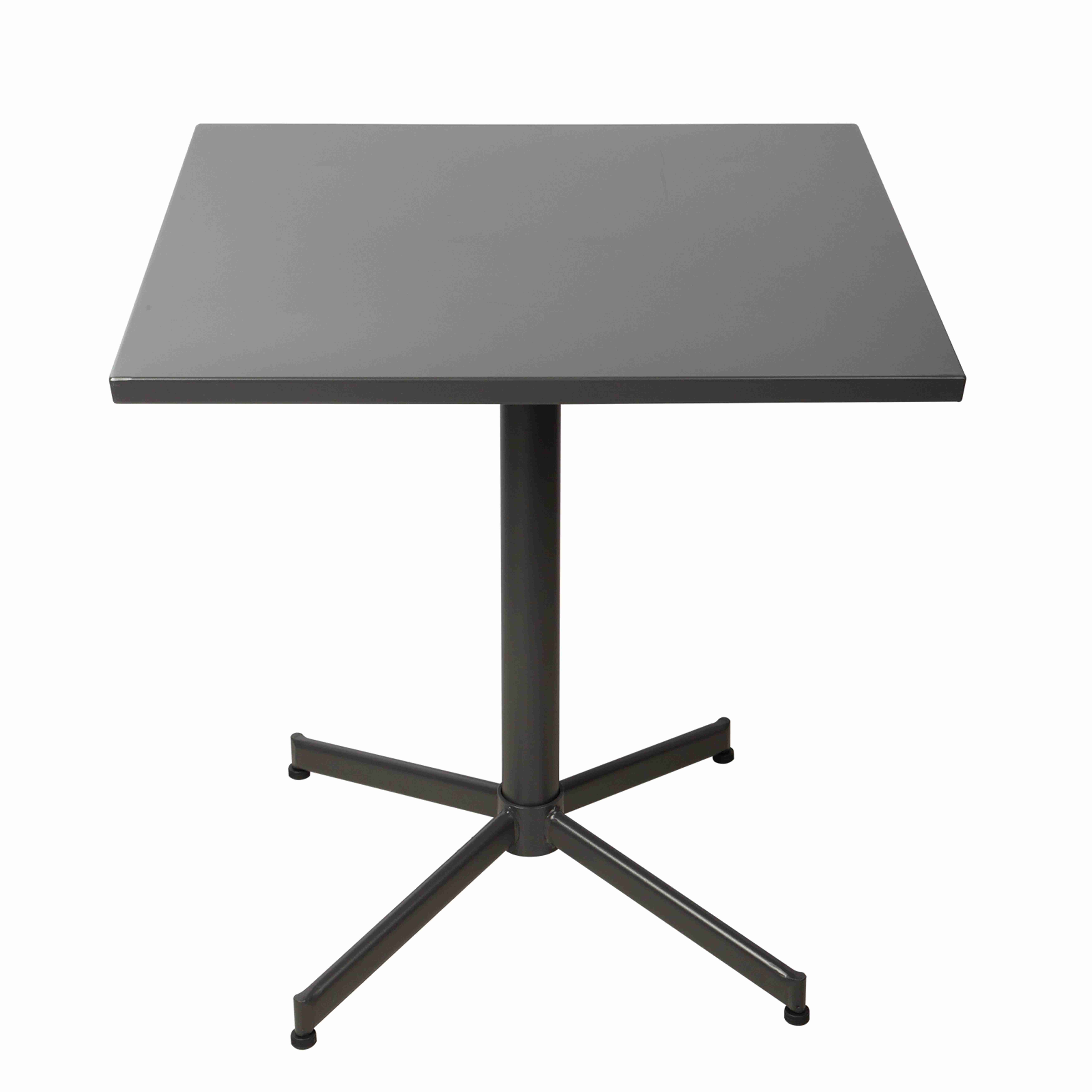 Outogether 27.5x27.5ins Steel Square Folding Table for Outdoor and Indoor, Patio, Back Yard, Balcony, Weather Risistant, Waterproof and Uv-Proof, Stable X Shape Base